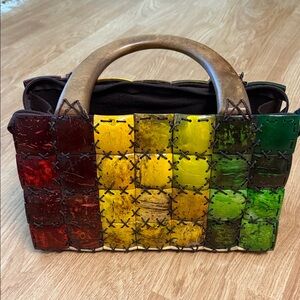 Multicolor coconut shell Patchwork Handbag